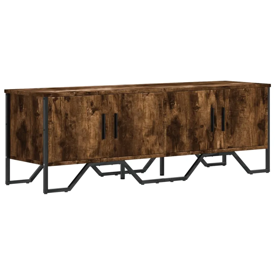 Meuble TV chêne fumé 122x34x41 cm bois d'ingénierie - 2