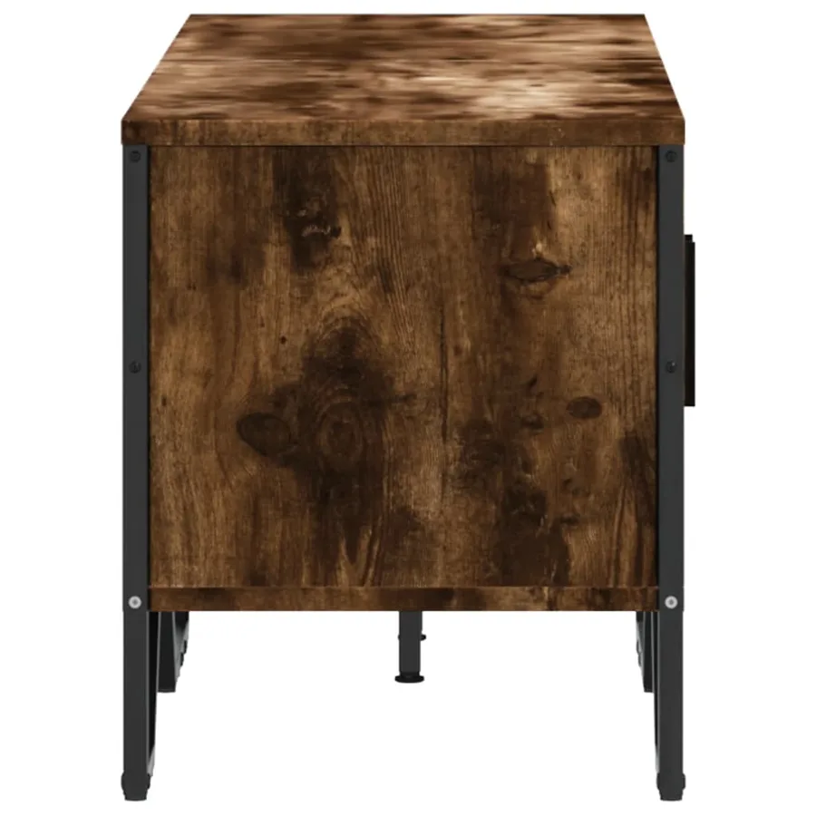 Meuble TV chêne fumé 122x34x41 cm bois d'ingénierie - 5