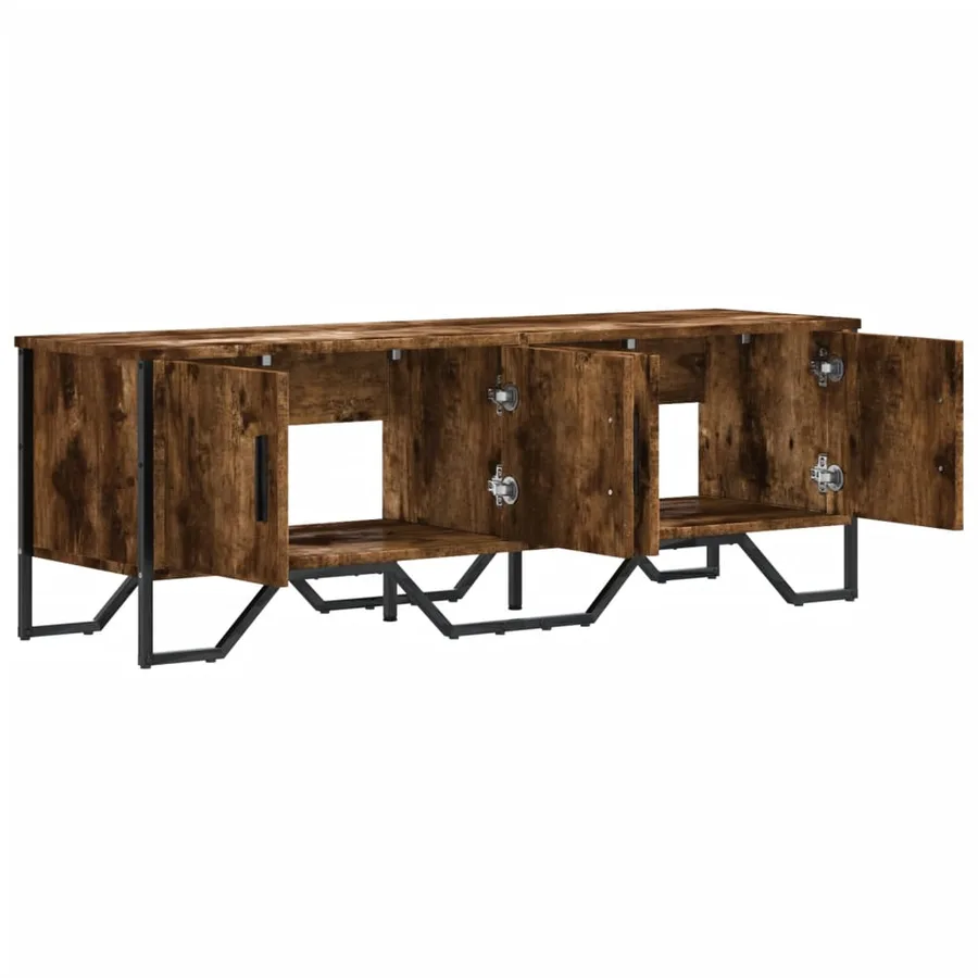Meuble TV chêne fumé 122x34x41 cm bois d'ingénierie - 7