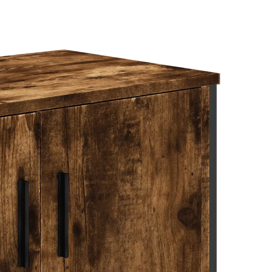 Meuble TV chêne fumé 122x34x41 cm bois d'ingénierie - 8