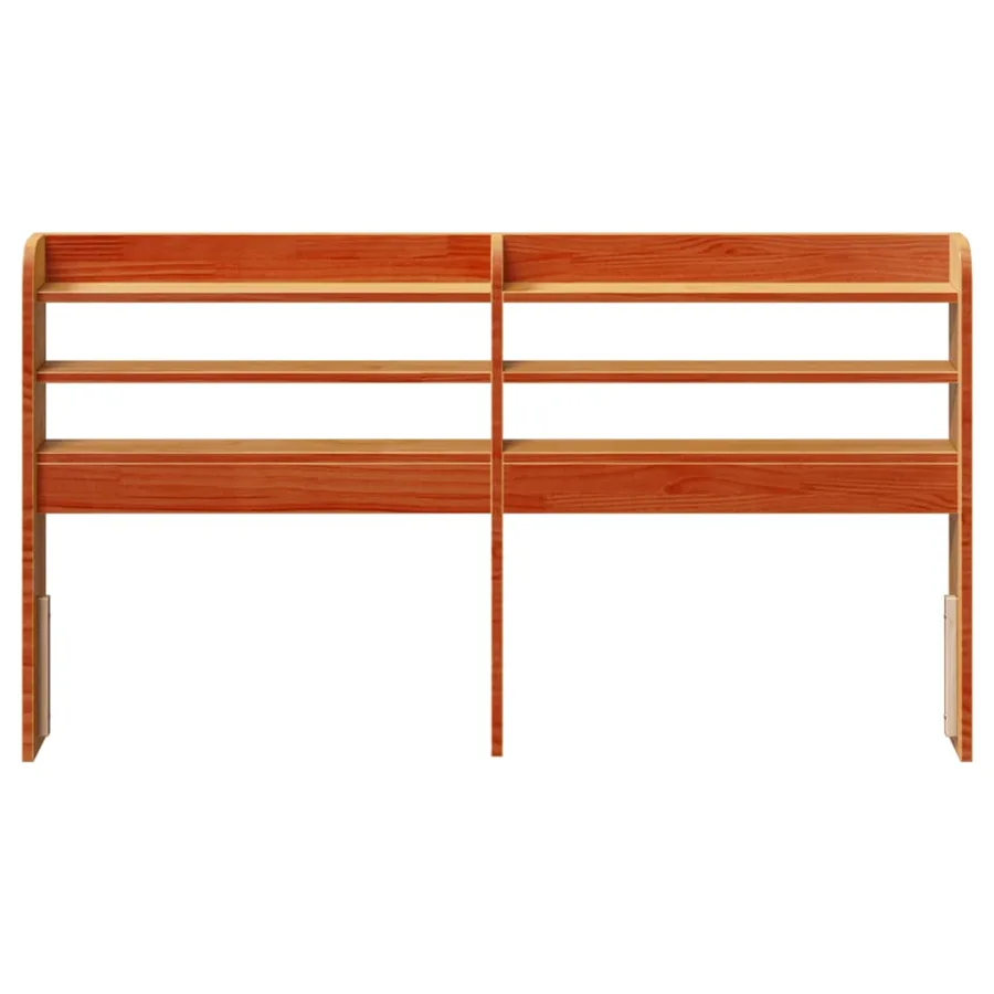 Tête de lit avec étagères marron cire 135 cm bois massif de pin - 3