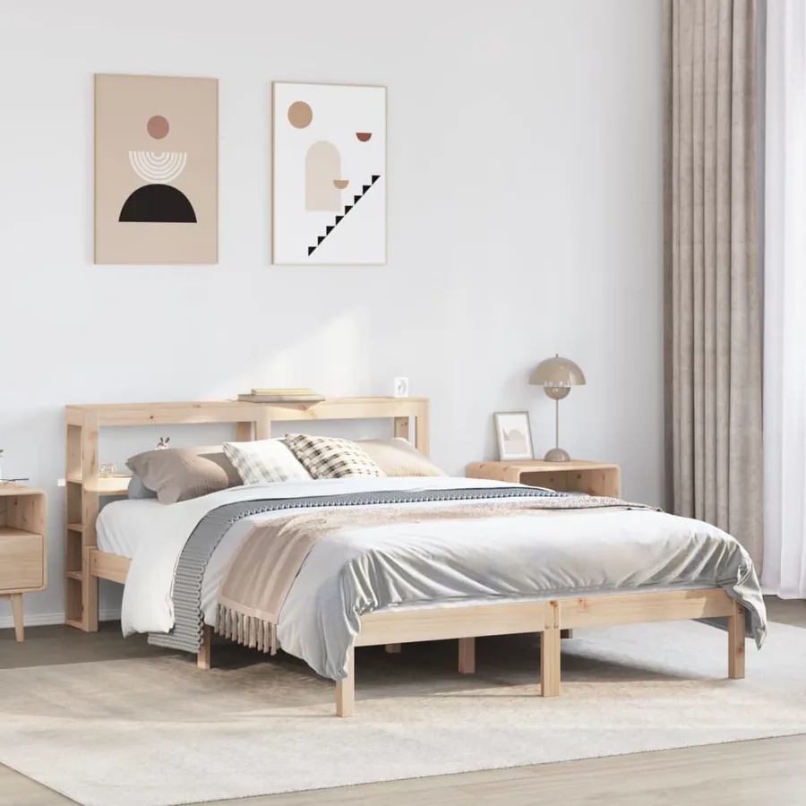 Cadre de lit sans matelas 150x200 cm bois de pin massif