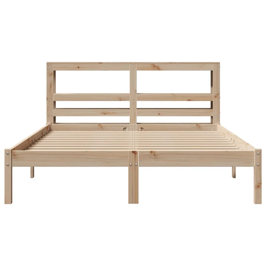 Cadre de lit sans matelas 150x200 cm bois de pin massif - 4