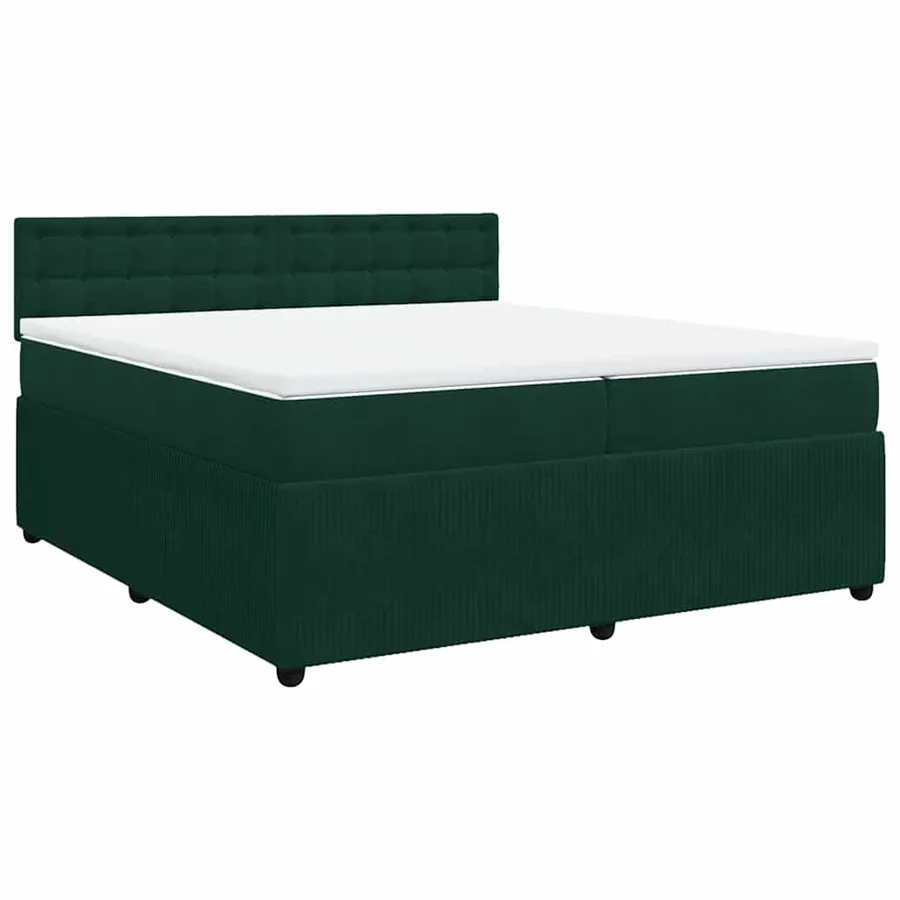 Sommier à lattes de lit et matelas Vert foncé 200x200cm Velours - 3