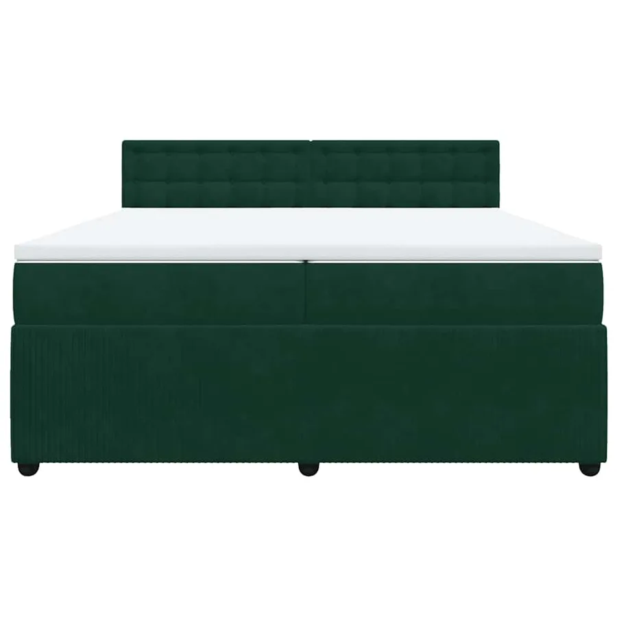 Sommier à lattes de lit et matelas Vert foncé 200x200cm Velours - 6