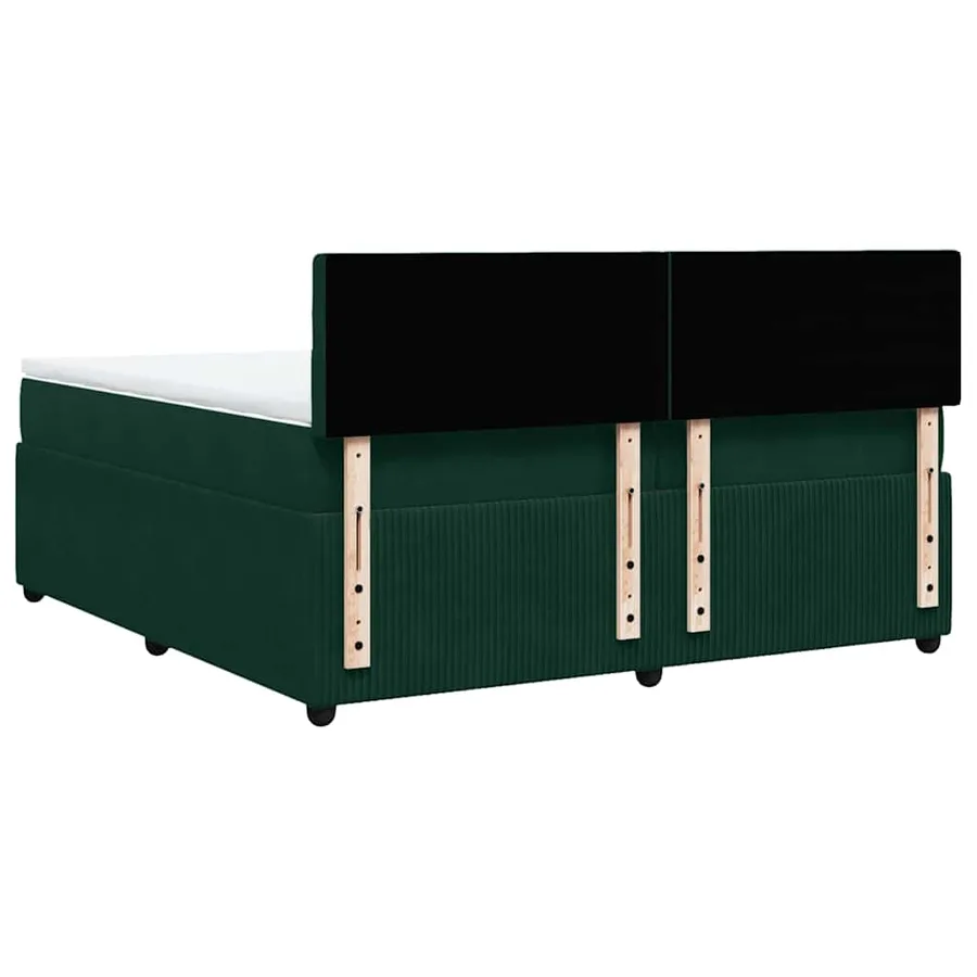 Sommier à lattes de lit et matelas Vert foncé 200x200cm Velours - 8