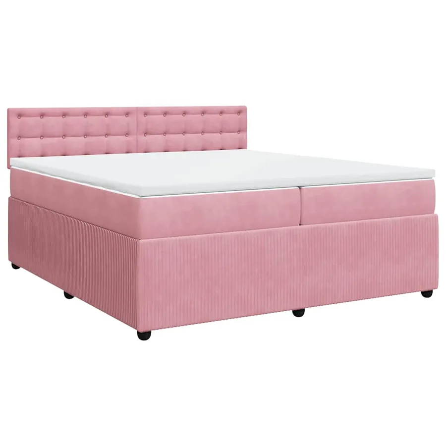 Sommier à lattes de lit avec matelas Rose 200x200 cm Velours - 3