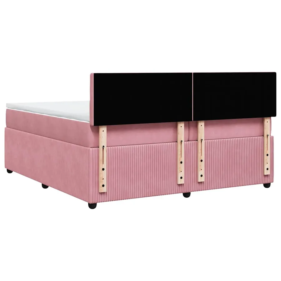 Sommier à lattes de lit avec matelas Rose 200x200 cm Velours - 8
