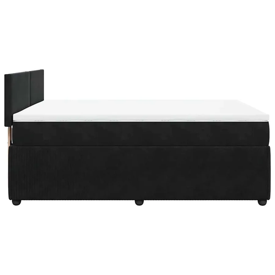 Sommier à lattes de lit avec matelas Noir 140x200 cm Velours - 7