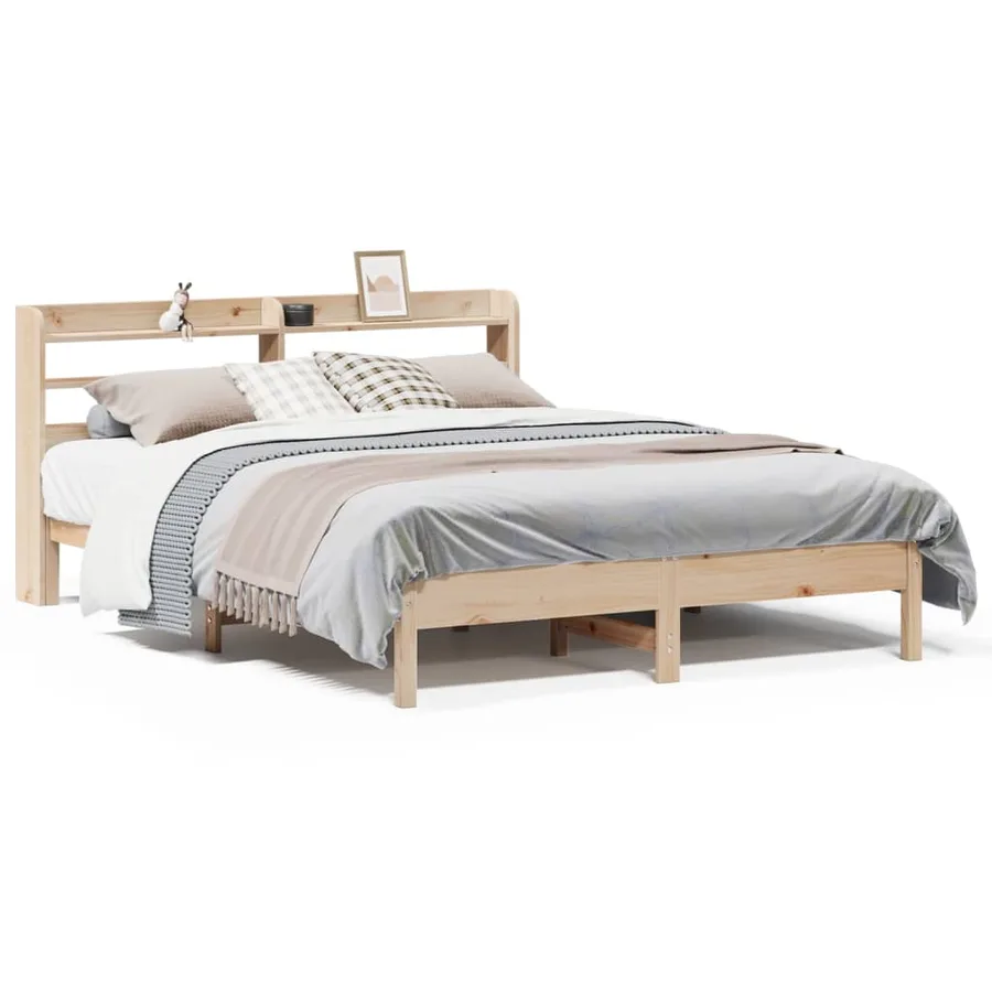 Cadre de lit sans matelas 160x200 cm bois massif de pin - 2