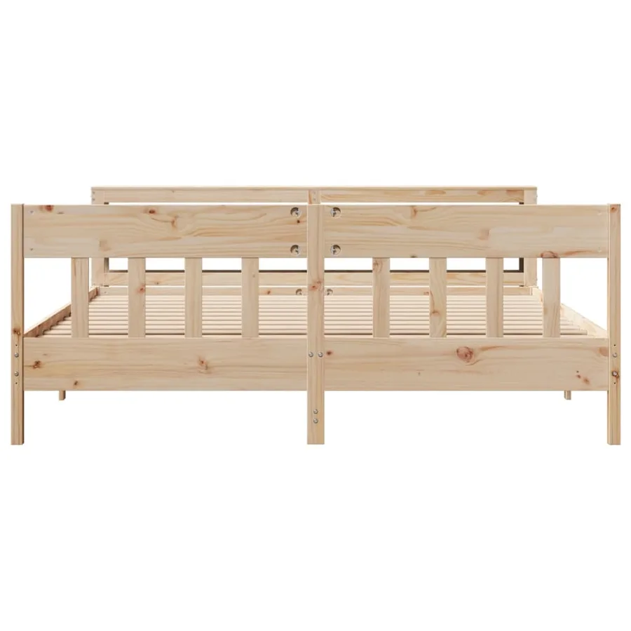 Cadre de lit sans matelas 180x200 cm bois massif de pin - 4