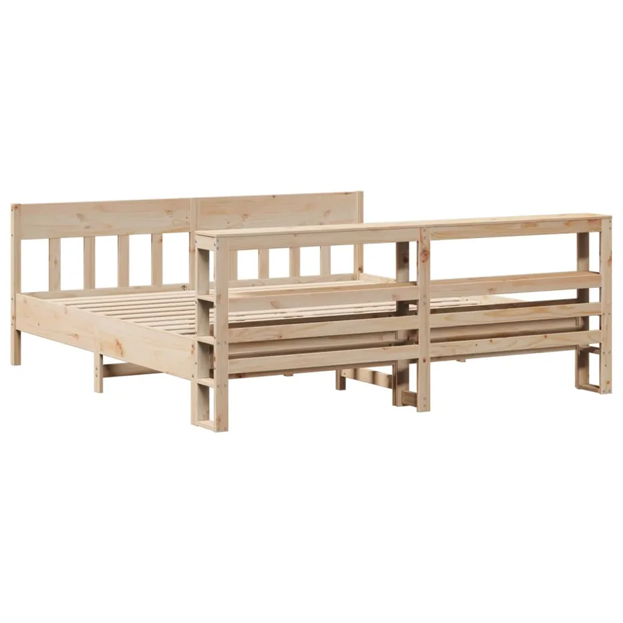 Cadre de lit sans matelas 180x200 cm bois massif de pin - 6
