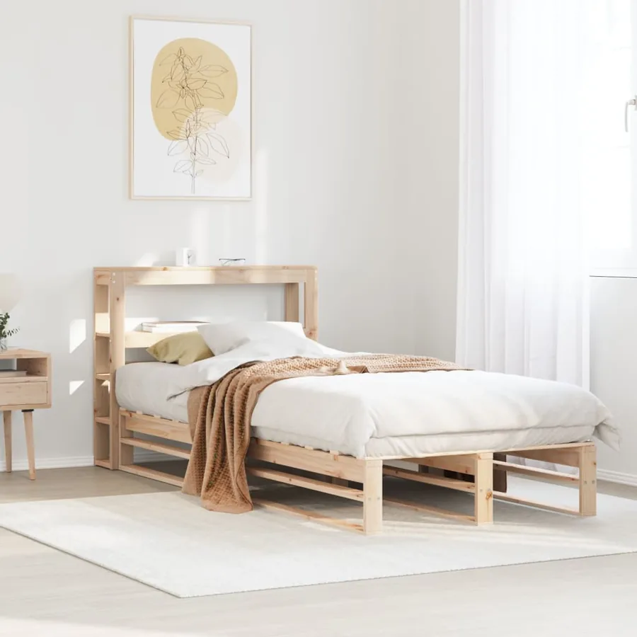 Cadre de lit sans matelas 90x190 cm bois de pin massif