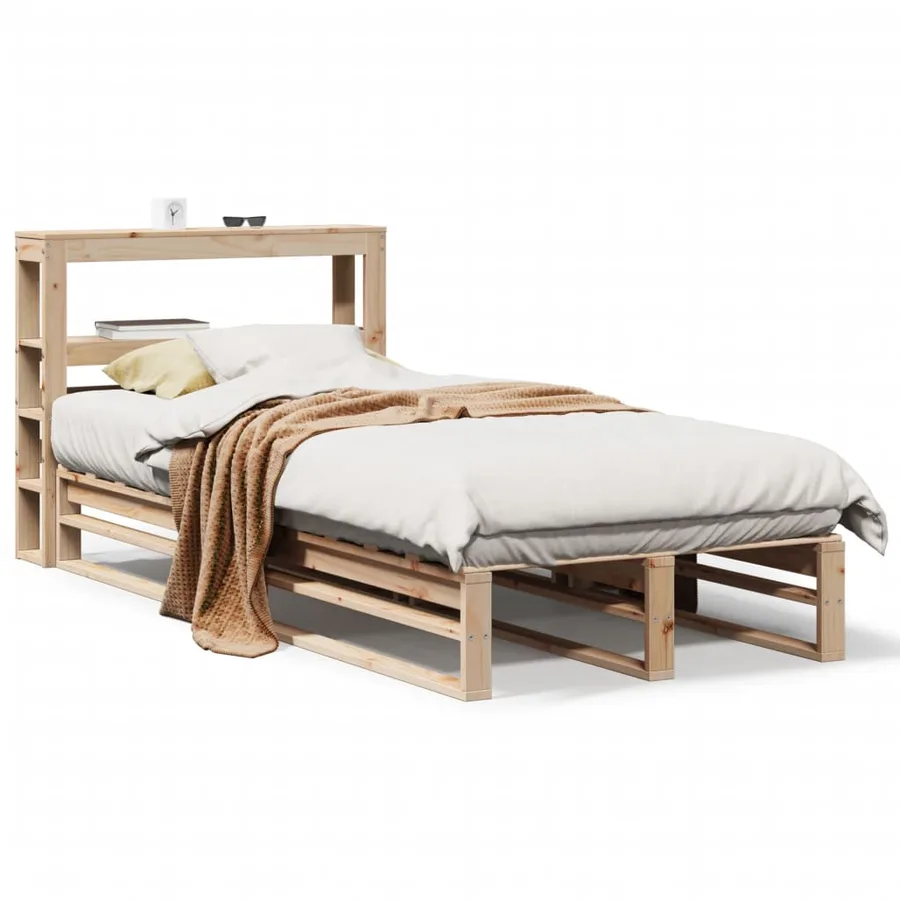 Cadre de lit sans matelas 90x190 cm bois de pin massif - 2