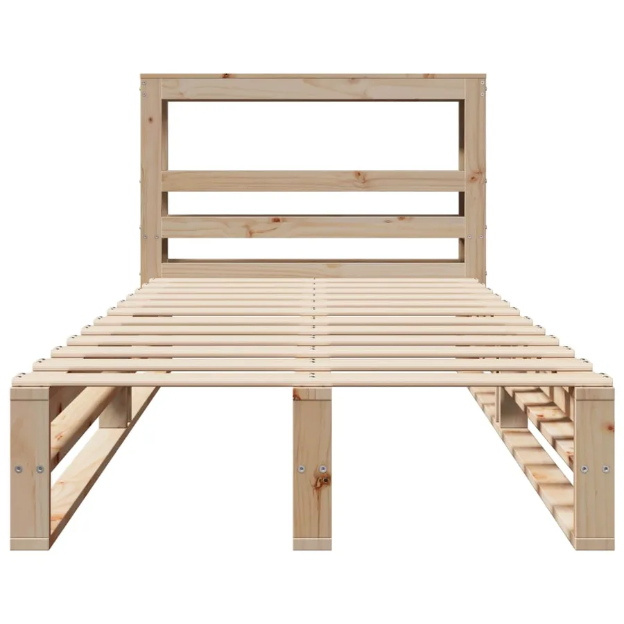 Cadre de lit sans matelas 90x190 cm bois de pin massif - 4