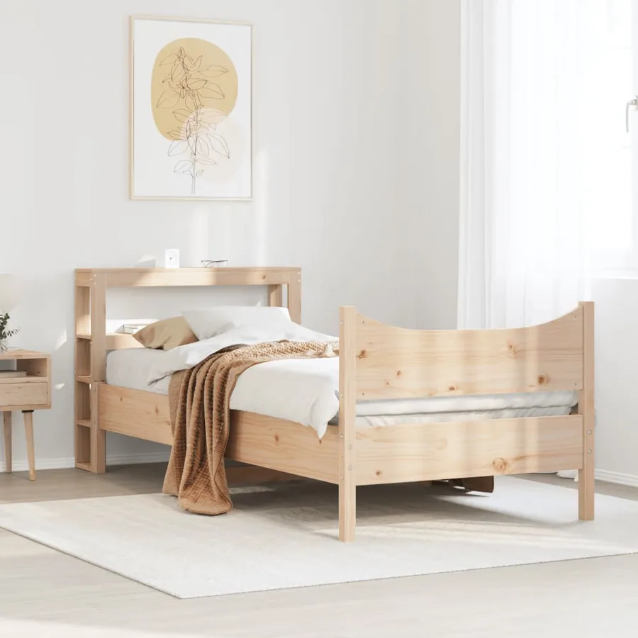 Cadre de lit avec tête de lit 90x200 cm bois de pin massif - 3