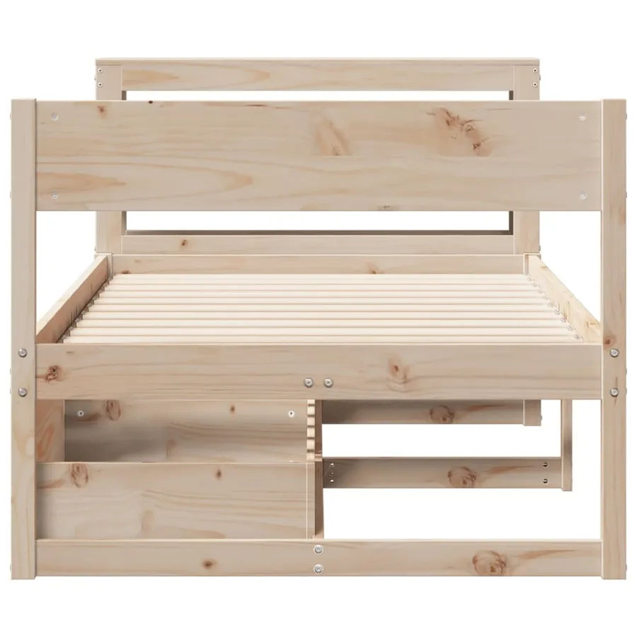 Cadre de lit sans matelas 90x190 cm bois de pin massif - 4