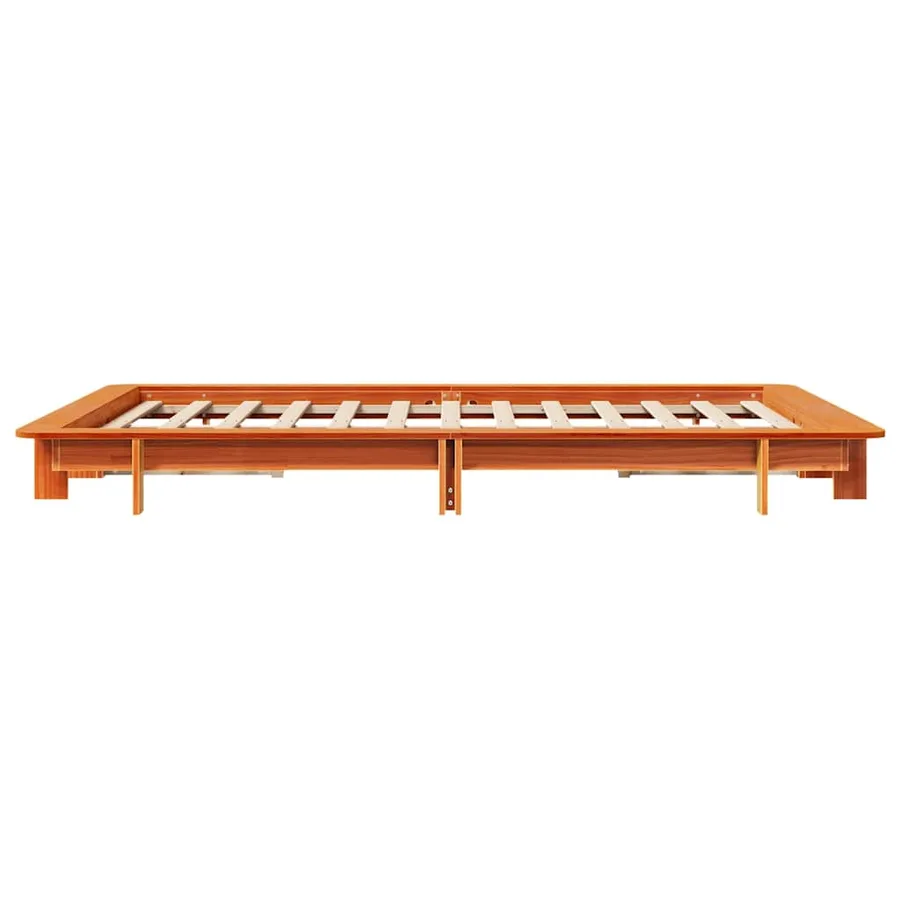 Cadre de lit sans matelas cire marron 120x190cm bois pin massif - 5
