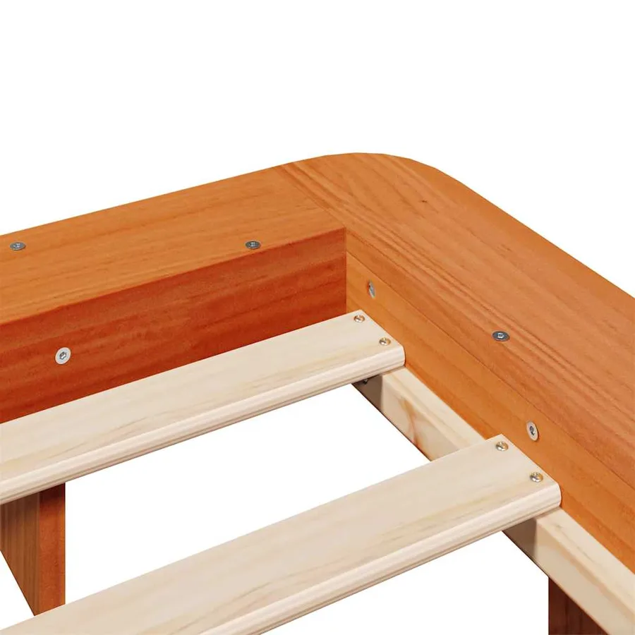 Cadre de lit sans matelas cire marron 120x190cm bois pin massif - 7