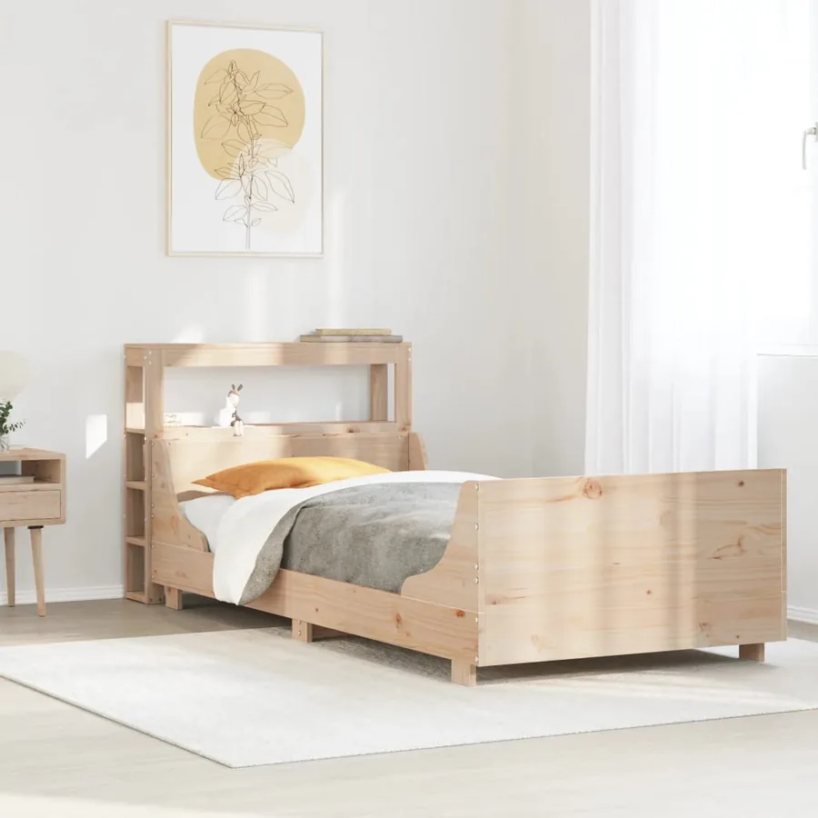 Cadre de lit sans matelas 90x200 cm bois de pin massif