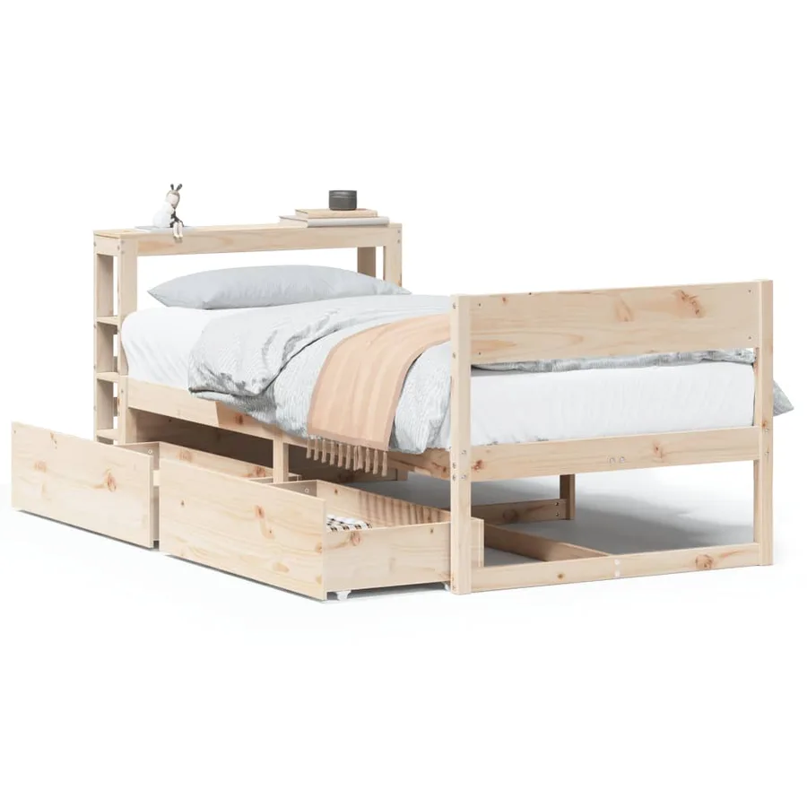 Cadre de lit sans matelas 90x200 cm bois de pin massif - 2