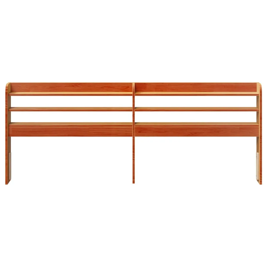 Tête de lit avec étagères marron cire 180 cm bois massif de pin - 3