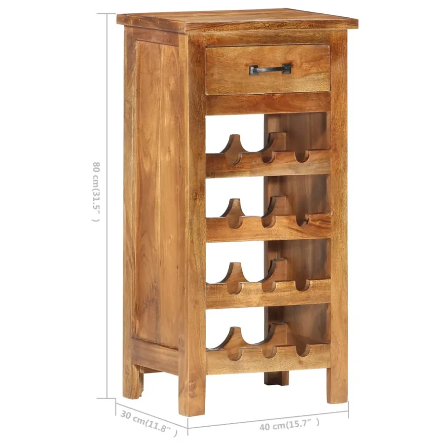 Casier à bouteilles 40x30x80 cm Bois d'acacia massif - 7