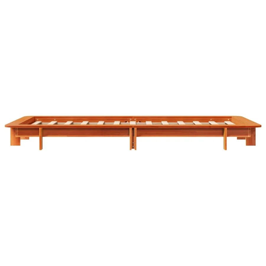 Cadre de lit sans matelas cire marron 75x190 cm bois pin massif - 5