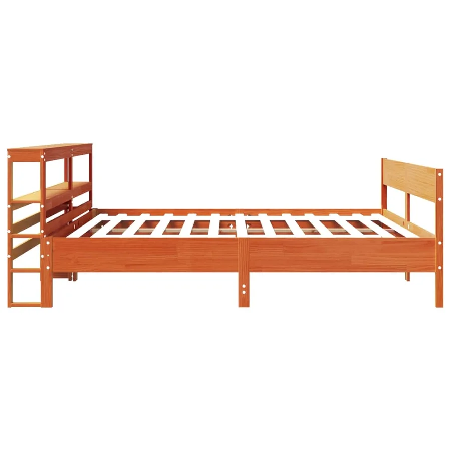 Cadre de lit sans matelas cire marron 180x200cm bois pin massif - 5