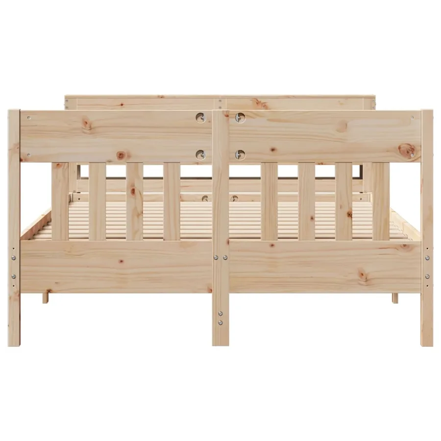 Cadre de lit sans matelas 140x190 cm bois de pin massif - 4