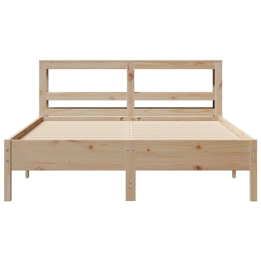 Cadre de lit sans matelas 140x200 cm bois massif de pin - 4