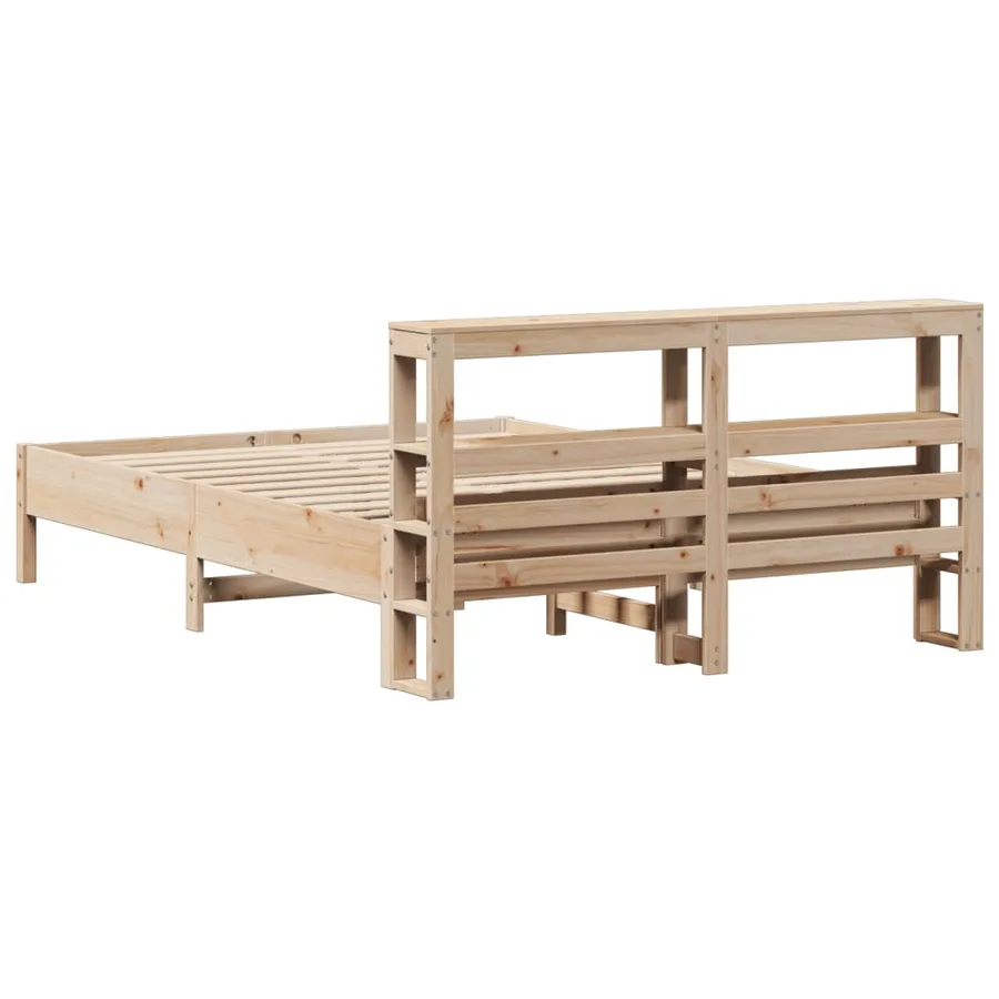 Cadre de lit sans matelas 140x200 cm bois massif de pin - 6