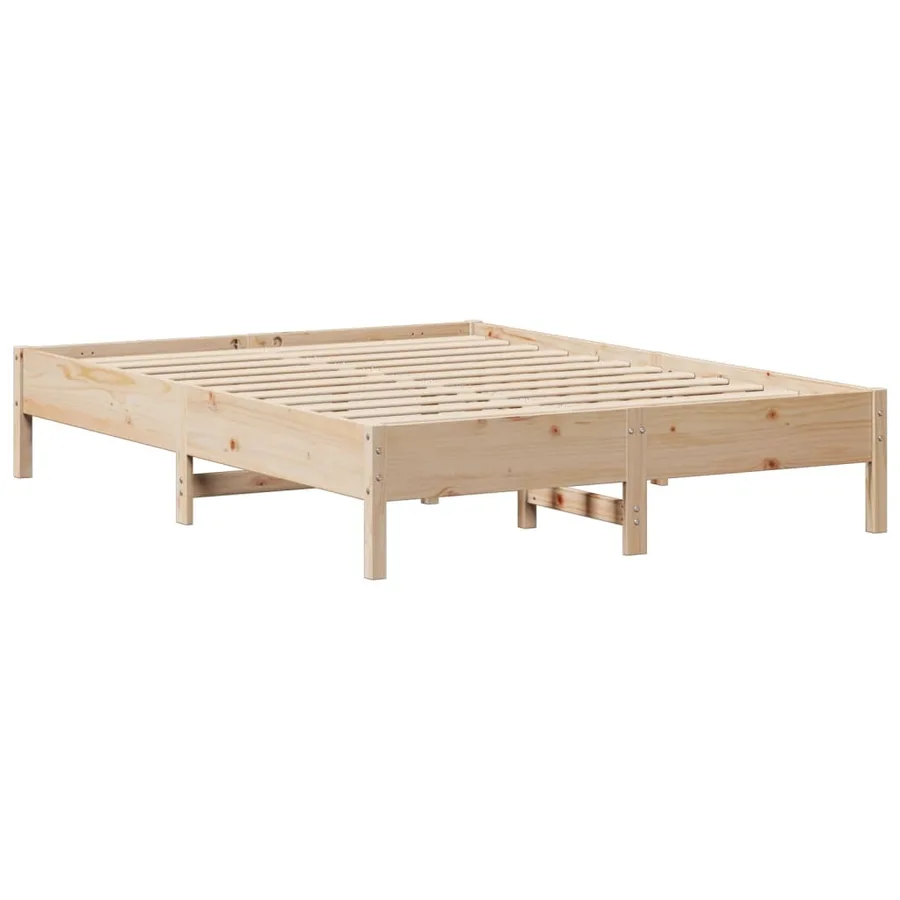 Cadre de lit sans matelas 140x200 cm bois massif de pin - 7