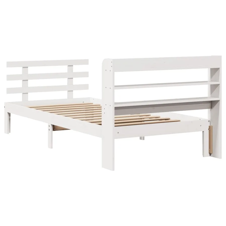 Cadre de lit avec tête de lit sans matelas blanc 90x190 cm - 8
