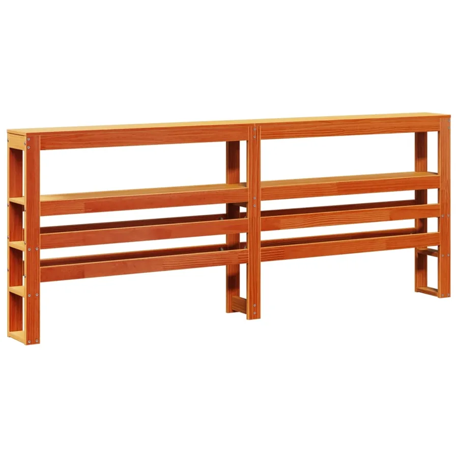 Cadre de lit sans matelas cire marron 200x200cm bois pin massif - 8