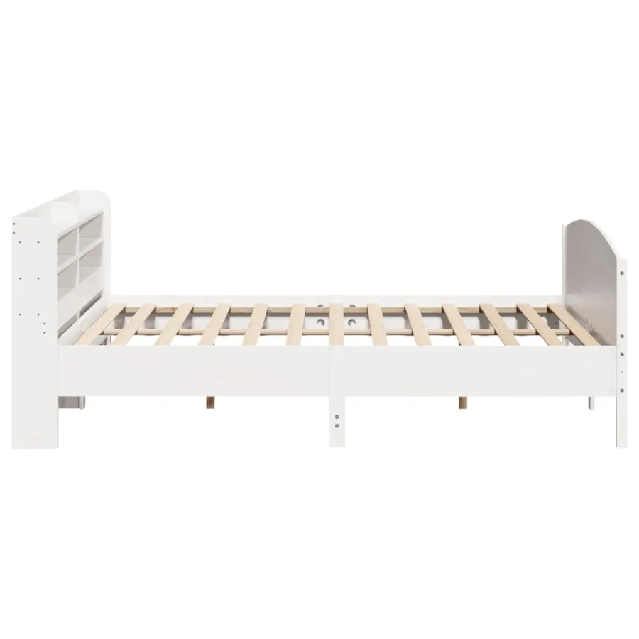 Cadre de lit sans matelas blanc 180x200 cm bois massif de pin - 5