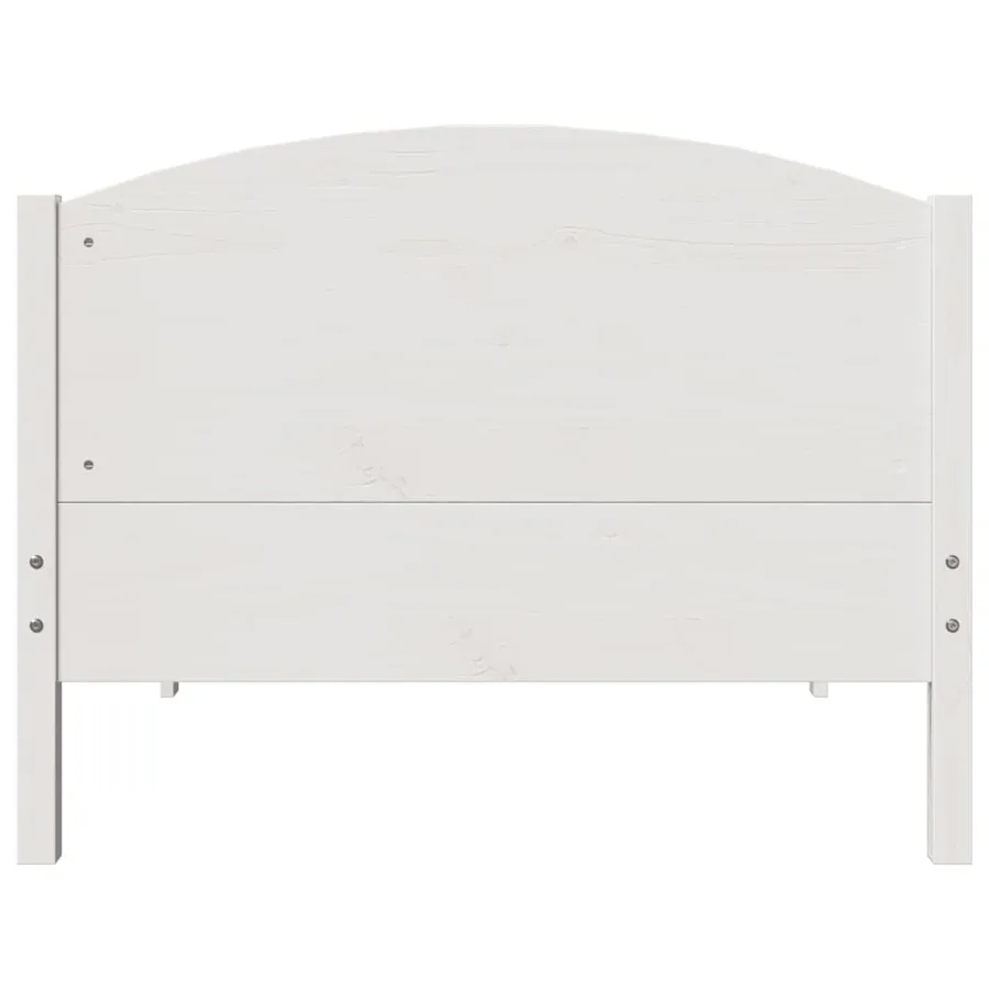 Cadre de lit sans matelas blanc 90x200 cm bois de pin massif - 4