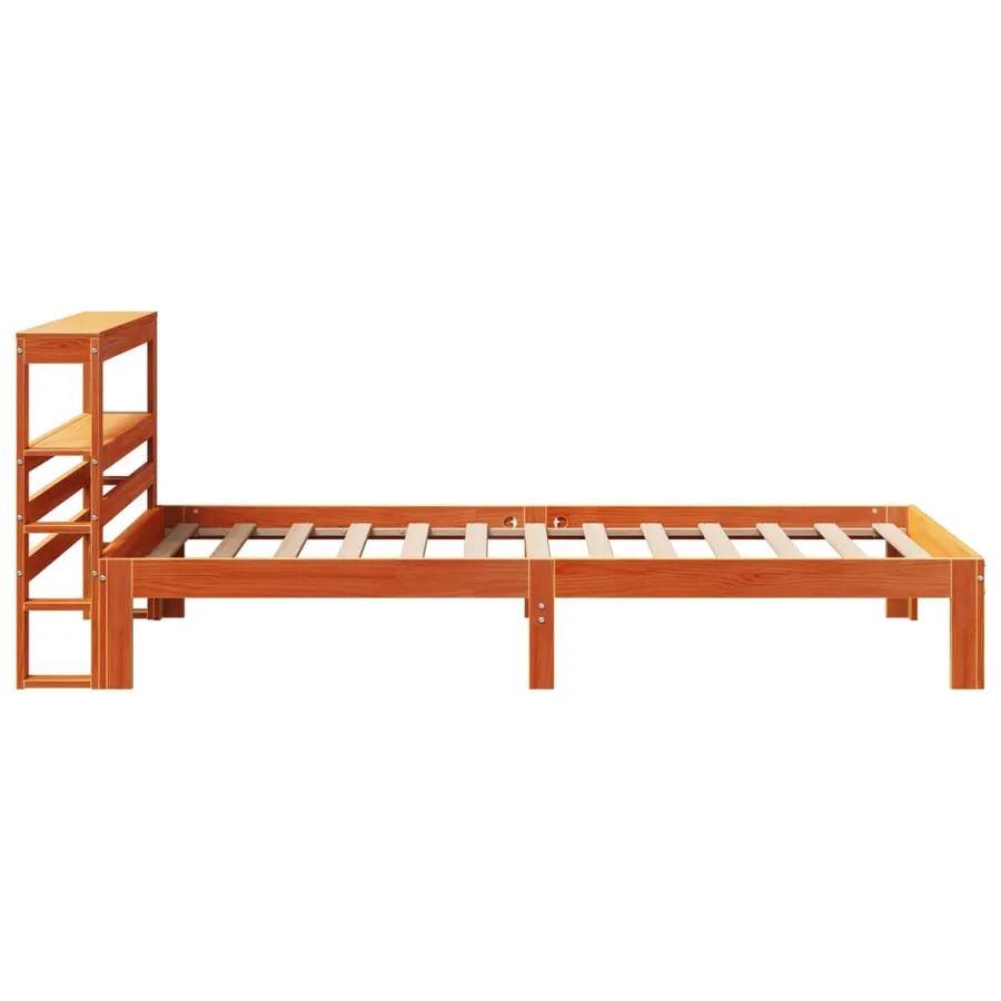 Cadre de lit sans matelas cire marron 100x200cm bois pin massif - 7