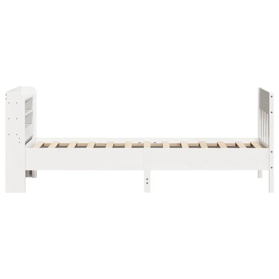 Cadre de lit sans matelas blanc 90x190 cm bois de pin massif - 5