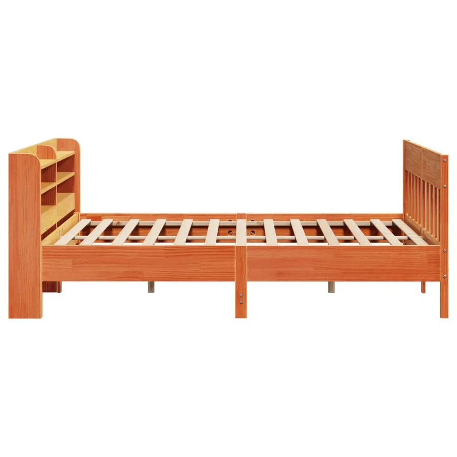 Cadre de lit sans matelas cire marron 180x200cm bois pin massif - 5