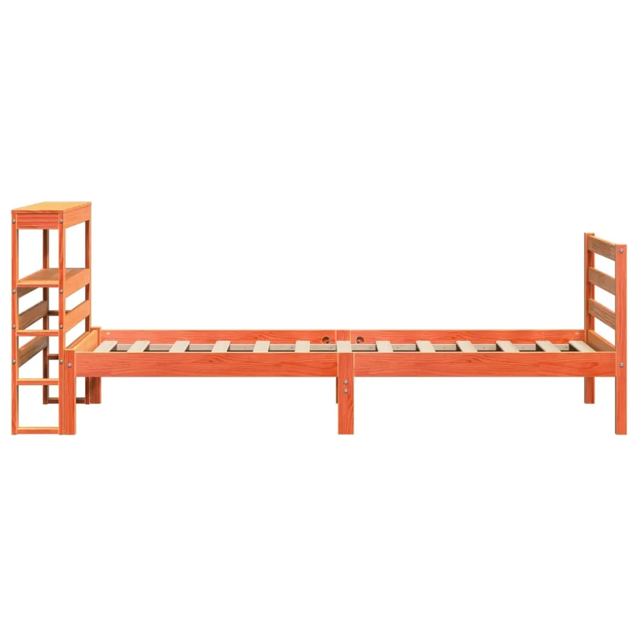 Cadre de lit sans matelas cire marron 75x190 cm bois pin massif - 7