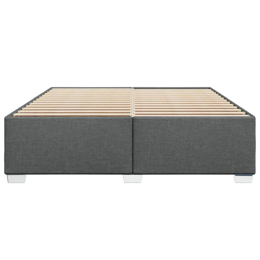 Cadre de lit sans matelas gris foncé 180x200 cm tissu - 4