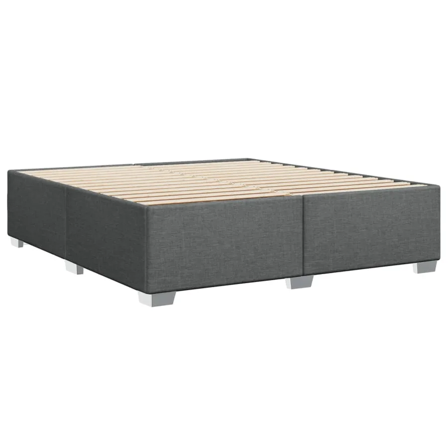 Cadre de lit sans matelas gris foncé 180x200 cm tissu - 6