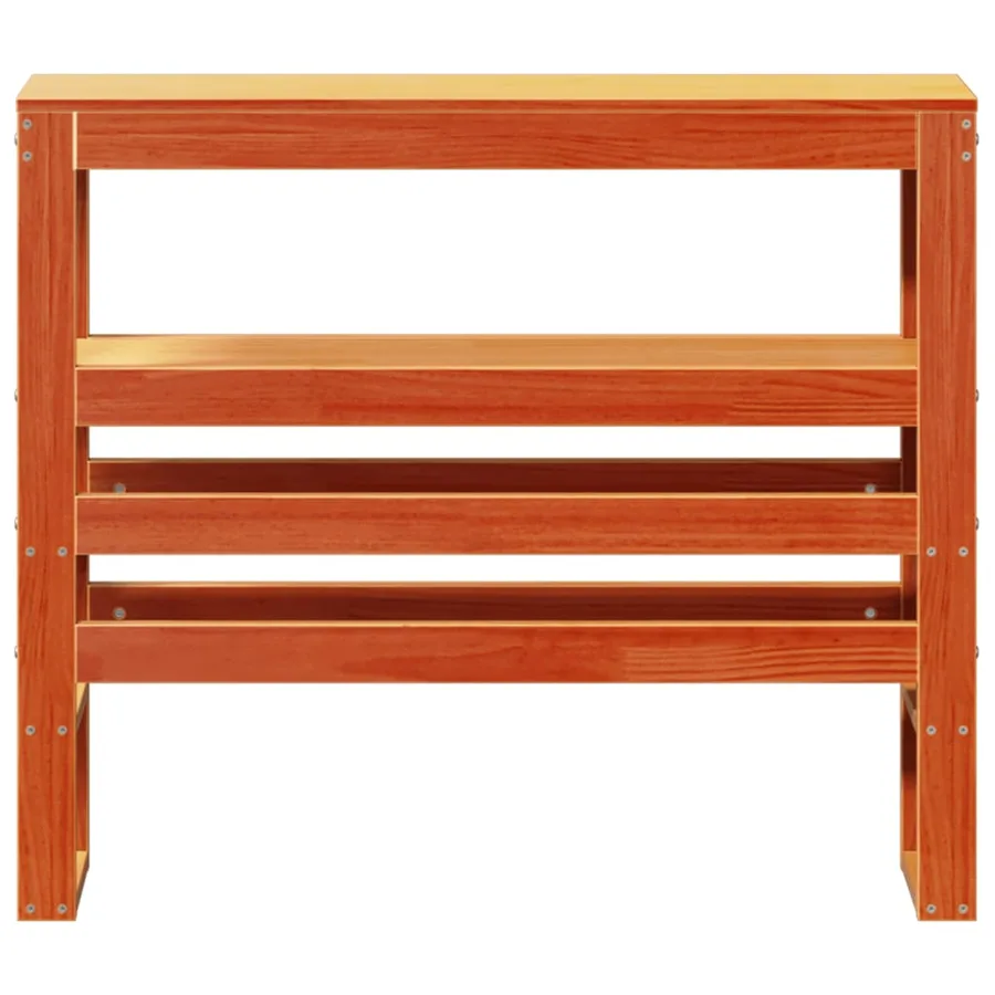 Tête de lit avec étagères marron cire 75 cm bois massif de pin - 3