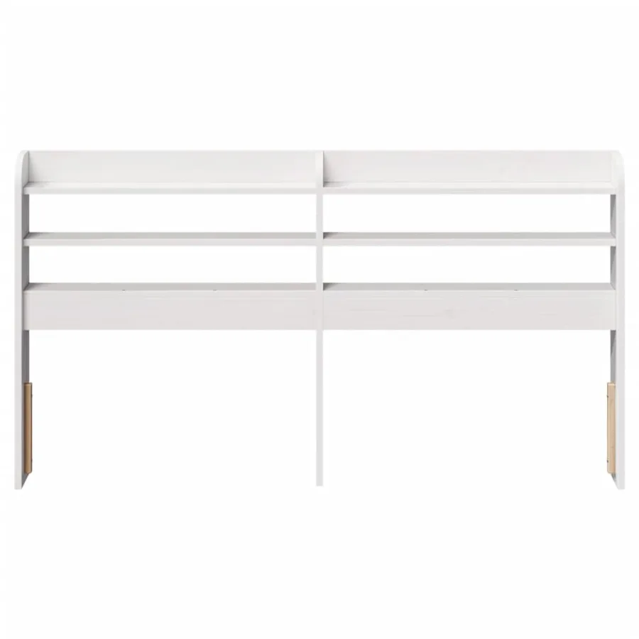 Tête de lit avec étagères blanc 120 cm bois massif de pin - 3