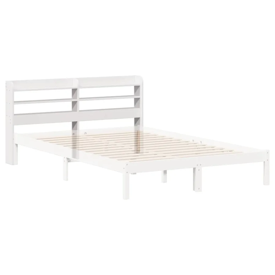 Tête de lit avec étagères blanc 120 cm bois massif de pin - 6