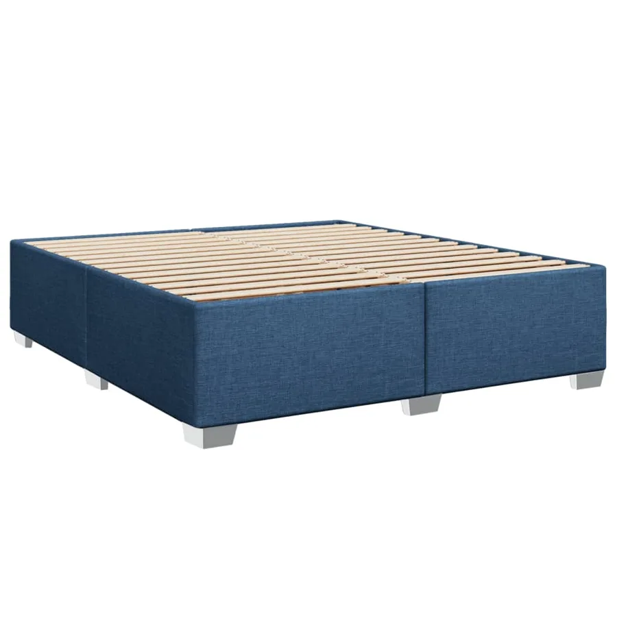 Cadre de lit sans matelas bleu 180x200 cm tissu - 3