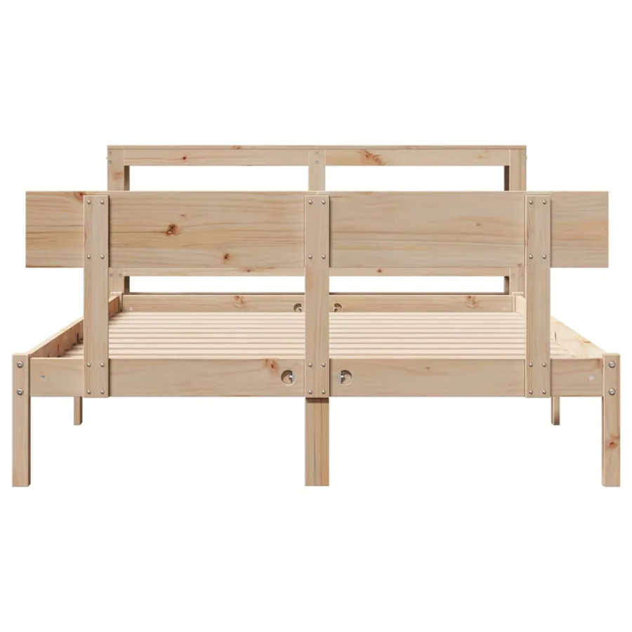Cadre de lit sans matelas 120x200 cm bois de pin massif - 4