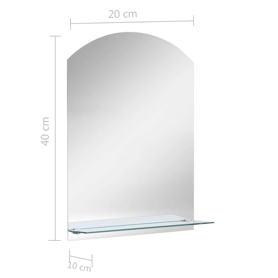 Miroir mural avec étagère 20x40 cm Verre trempé - 6