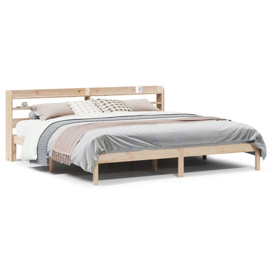 Cadre de lit sans matelas 180x200 cm bois massif de pin - 2